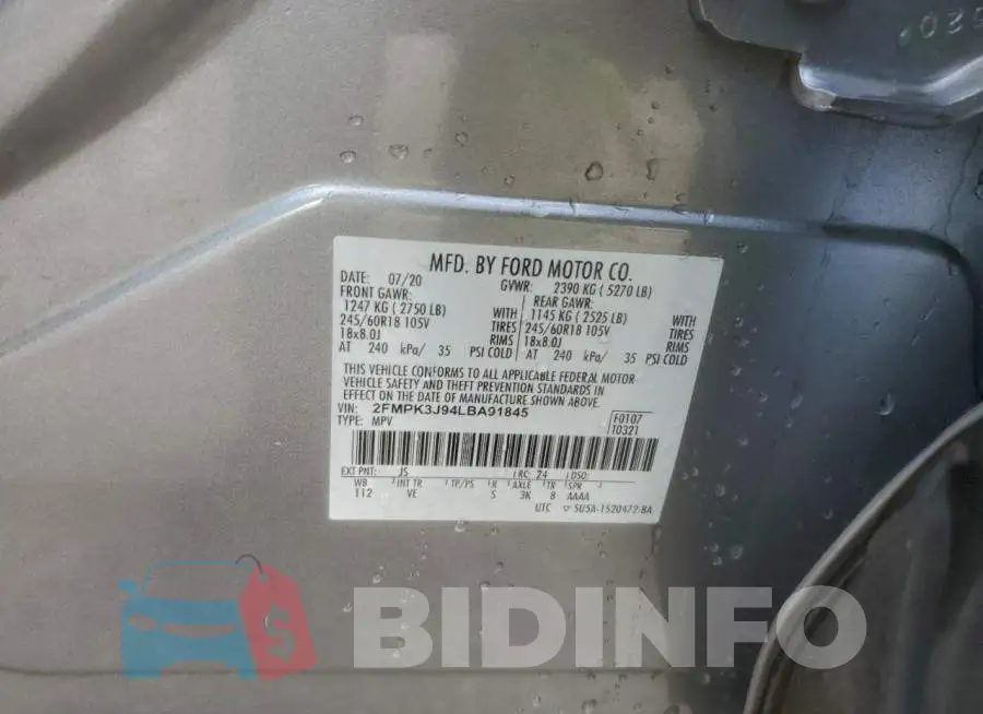 2FMPK3J94LBA91845 Photo# 13