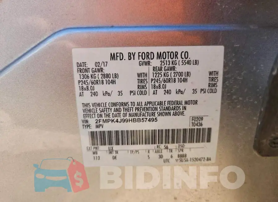 2FMPK4J99HBB57495 Photo# 13
