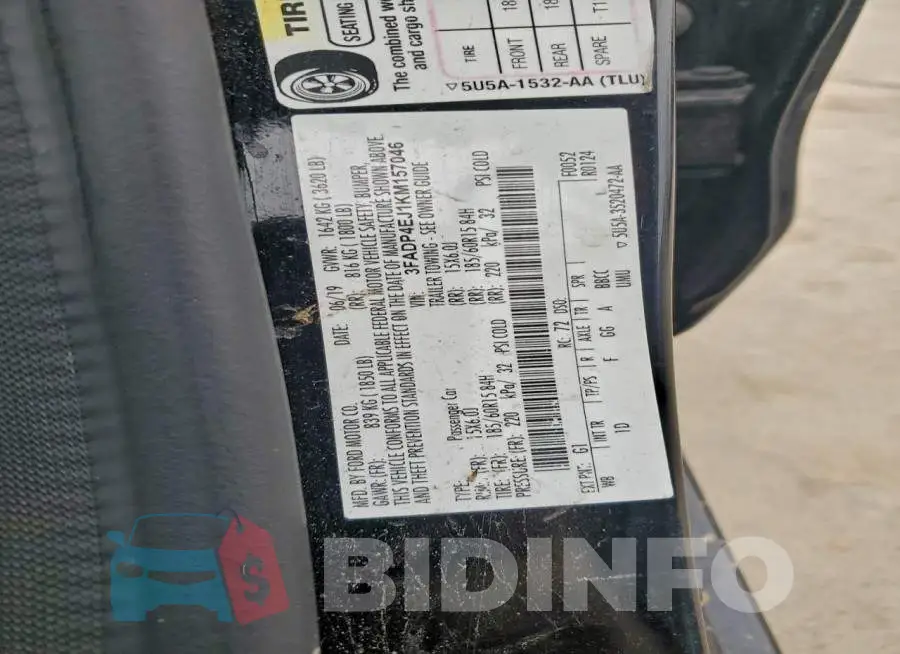 3FADP4EJ1KM157046 Photo# 13