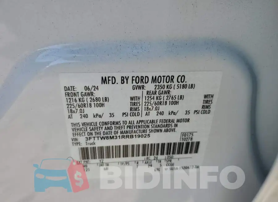 3FTTW8M31RRB19025 Photo# 13