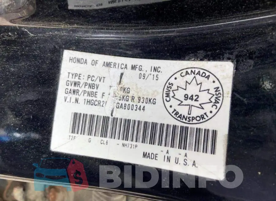 1HGCR2F87GA800344 Photo# 13