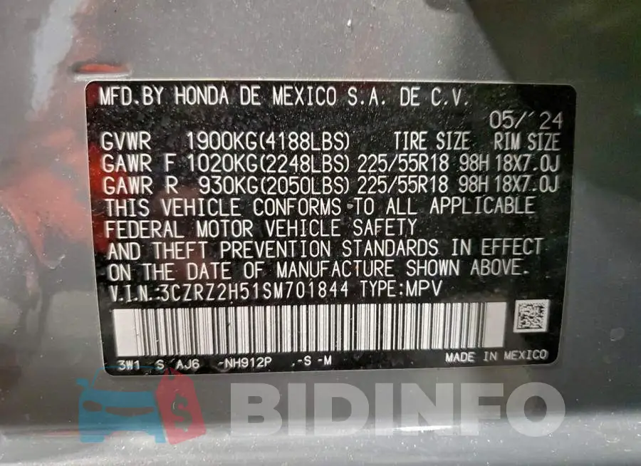 3CZRZ2H51SM701844 Photo# 12