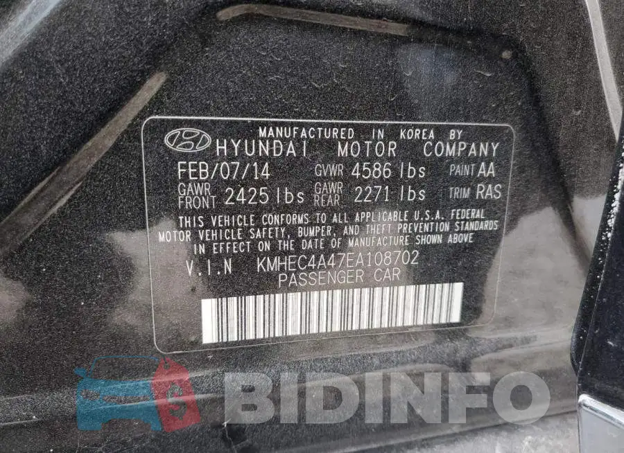 KMHEC4A47EA108702 Photo# 13