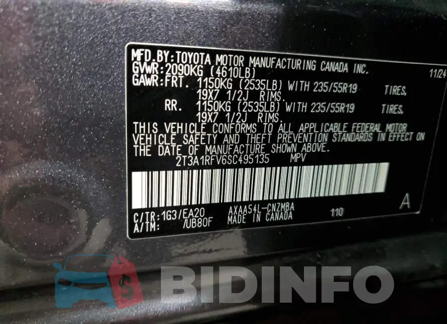 2T3A1RFV6SC495135 Photo# 13