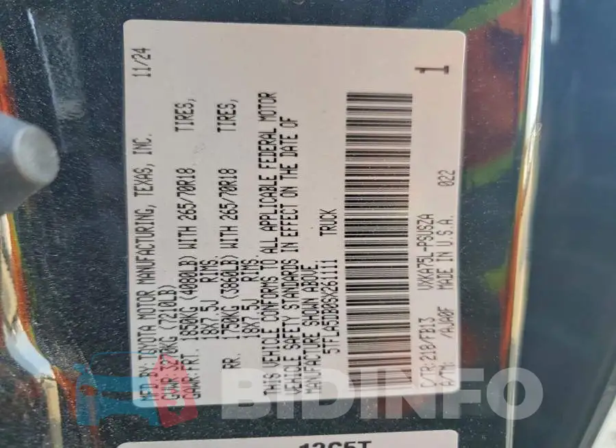 5TFLA5DB0SX261111 Photo# 12