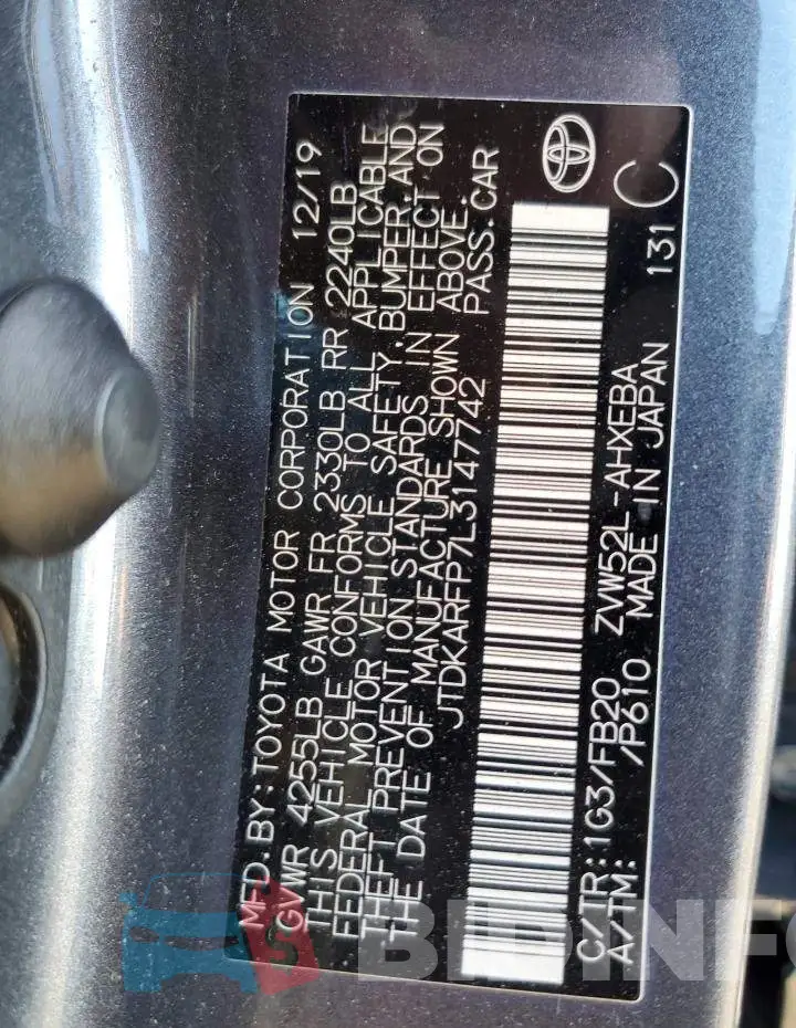 JTDKARFP7L3147742 Photo# 12