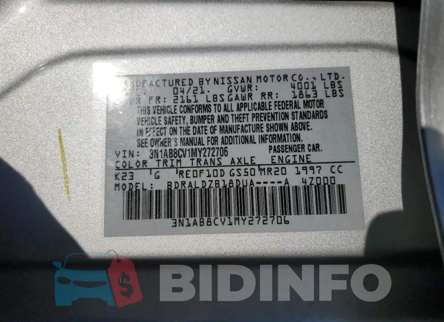 3N1AB8CV1MY272706 Photo# 12