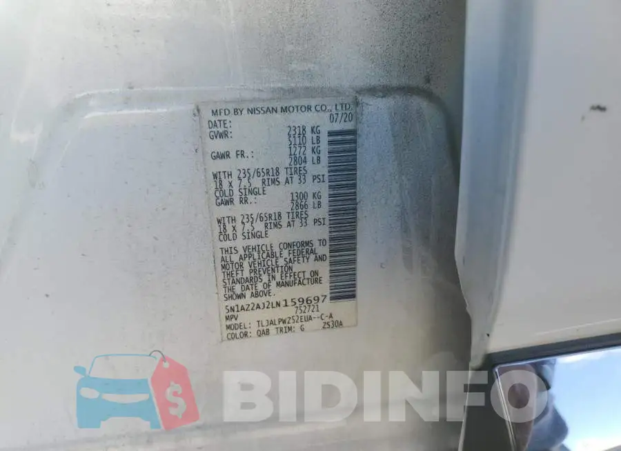 5N1AZ2AJ2LN159697 Photo# 14
