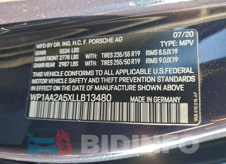 WP1AA2A5XLLB13480 Photo# 12