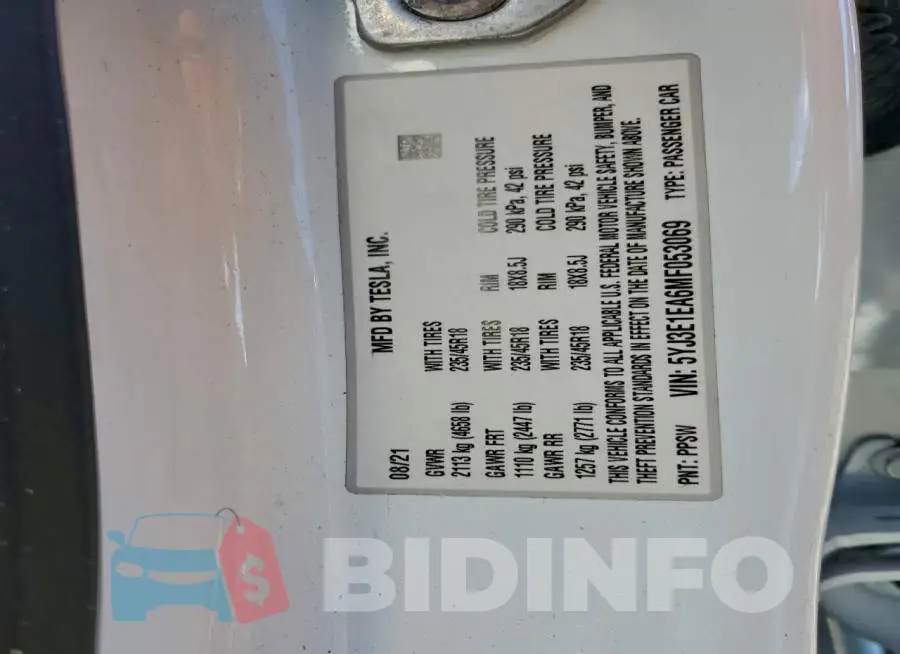 5YJ3E1EA6MF053069 Photo# 13