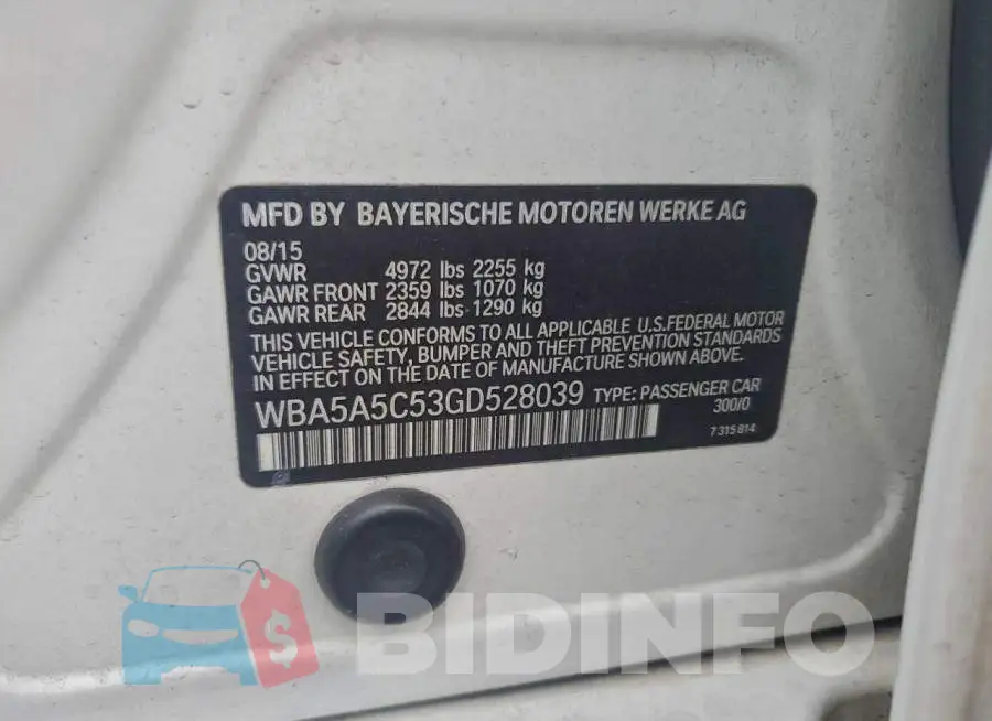 WBA5A5C53GD528039 Photo# 12