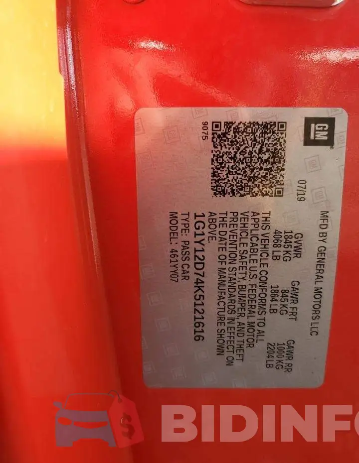 1G1Y12D74K5121616 Photo# 13
