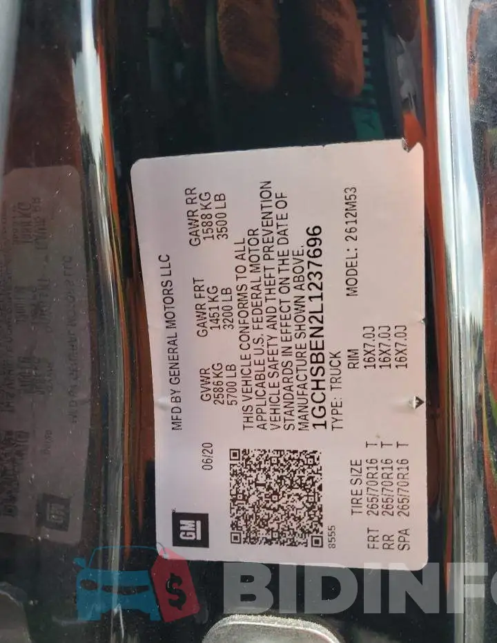 1GCHSBEN2L1237696 Photo# 12
