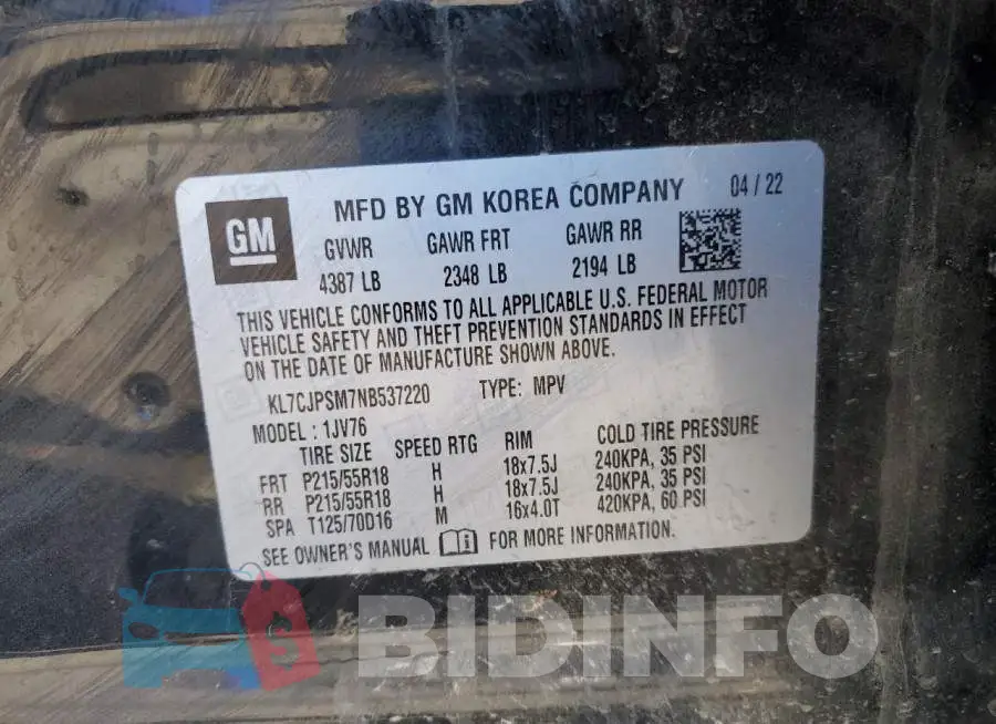 KL7CJPSM7NB537220 Photo# 13
