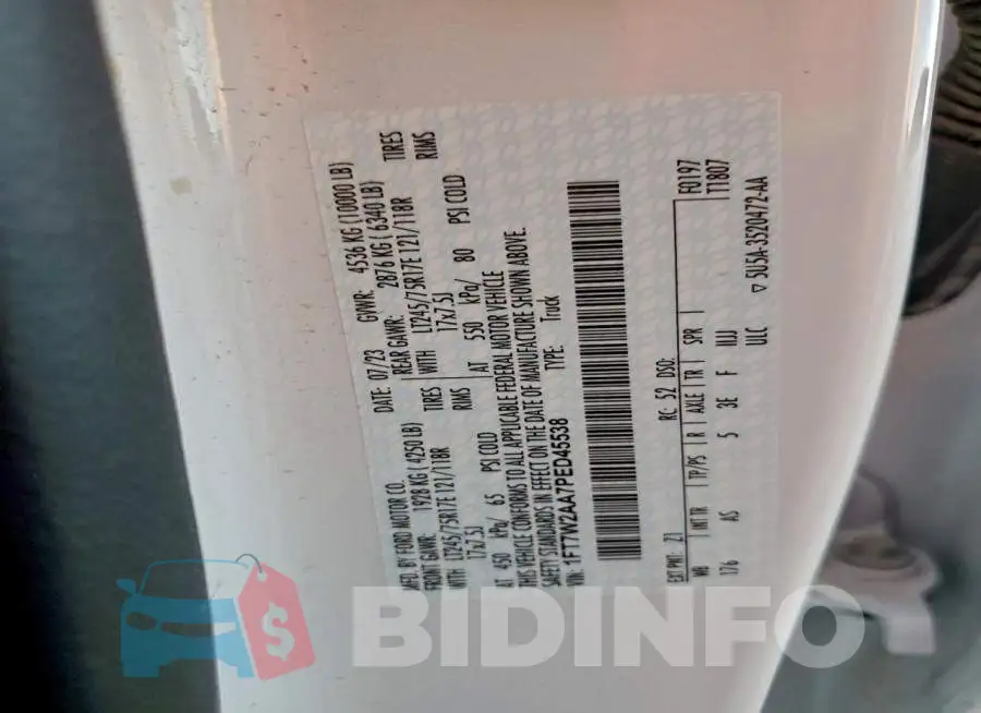 1FT7W2AA7PED45538 Photo# 12