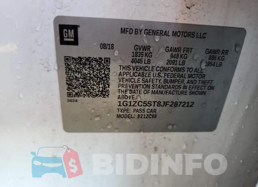 1G1ZC5ST8JF287212 Photo# 12