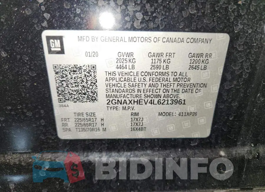 2GNAXHEV4L6213961 Photo# 13