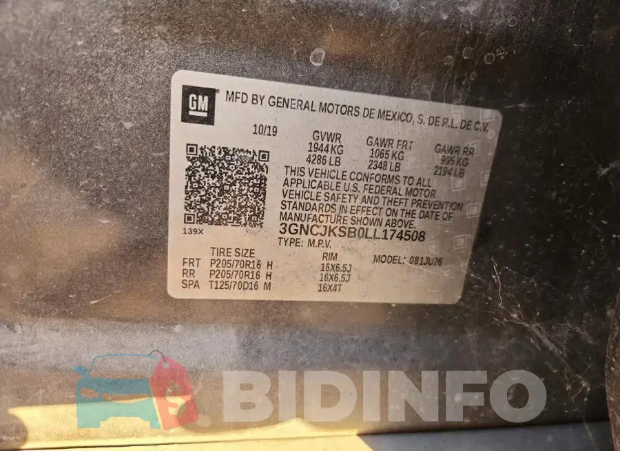 3GNCJKSB0LL174508 Photo# 13