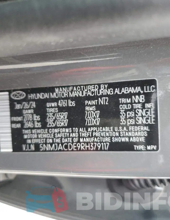 5NMJACDE9RH379117 Photo# 13