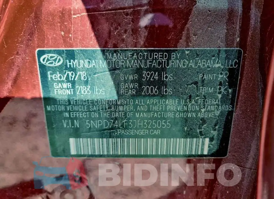5NPD74LF3JH325055 Photo# 12