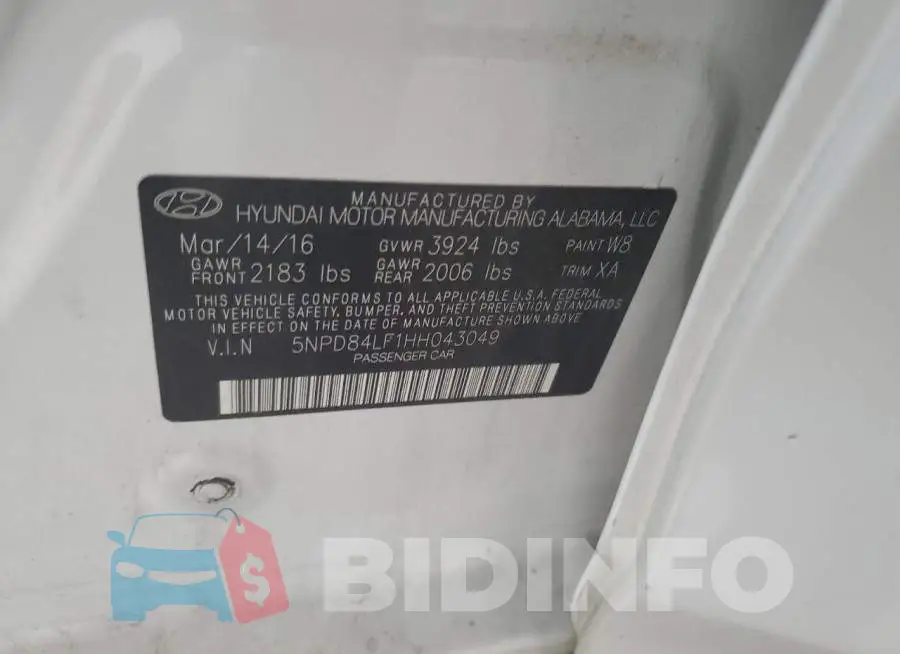 5NPD84LF1HH043049 Photo# 13