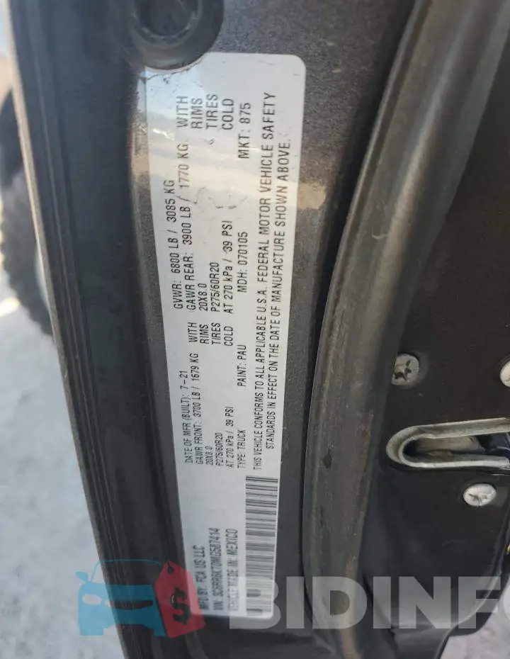 3C6RR6KT0MG587414 Photo# 12