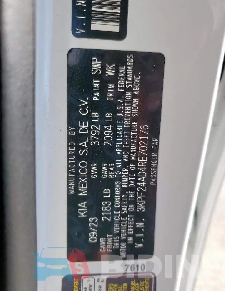 3KPF24AD4RE702176 Photo# 12