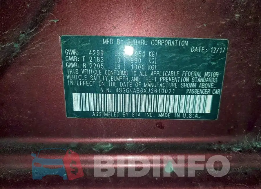 4S3GKAB6XJ3610021 Photo# 12