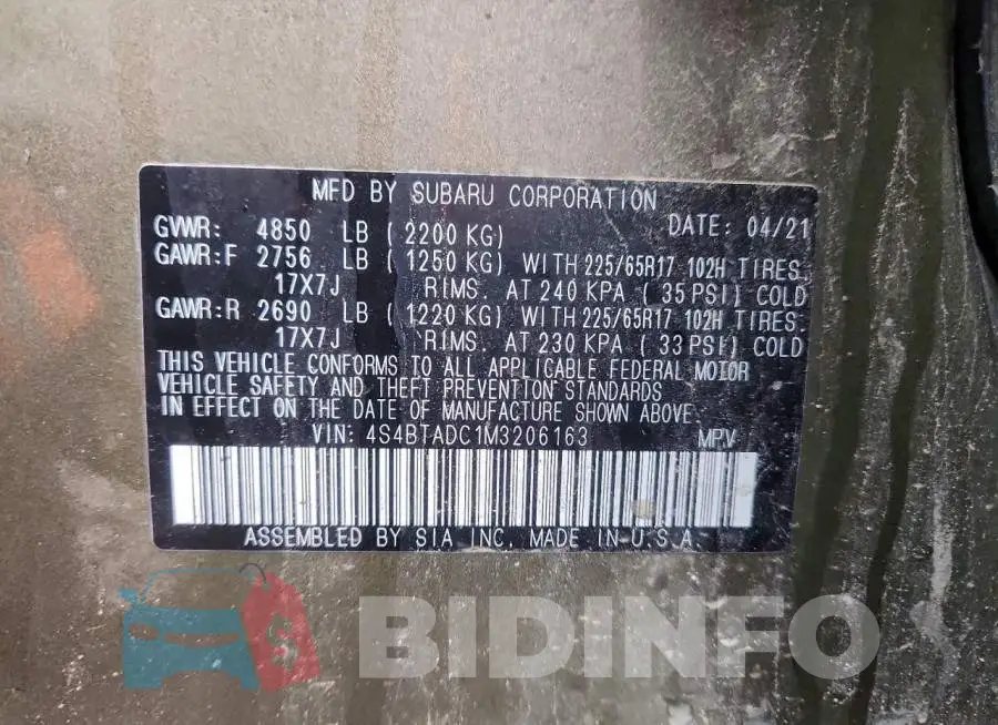 4S4BTADC1M3206163 Photo# 13