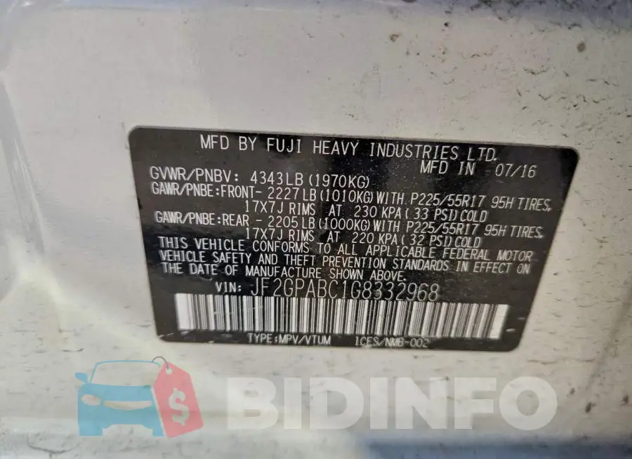 JF2GPABC1G8332968 Photo# 12