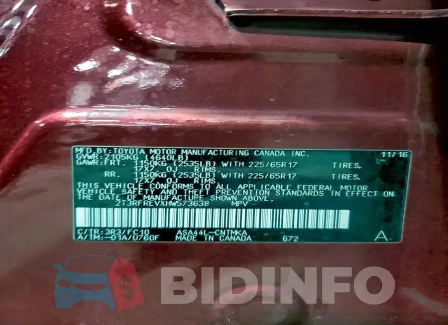 2T3RFREVXHW573638 Photo# 14