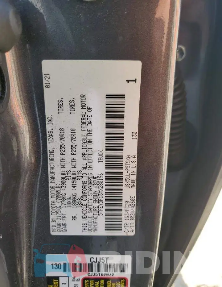 5TFEY5F13MX280196 Photo# 12