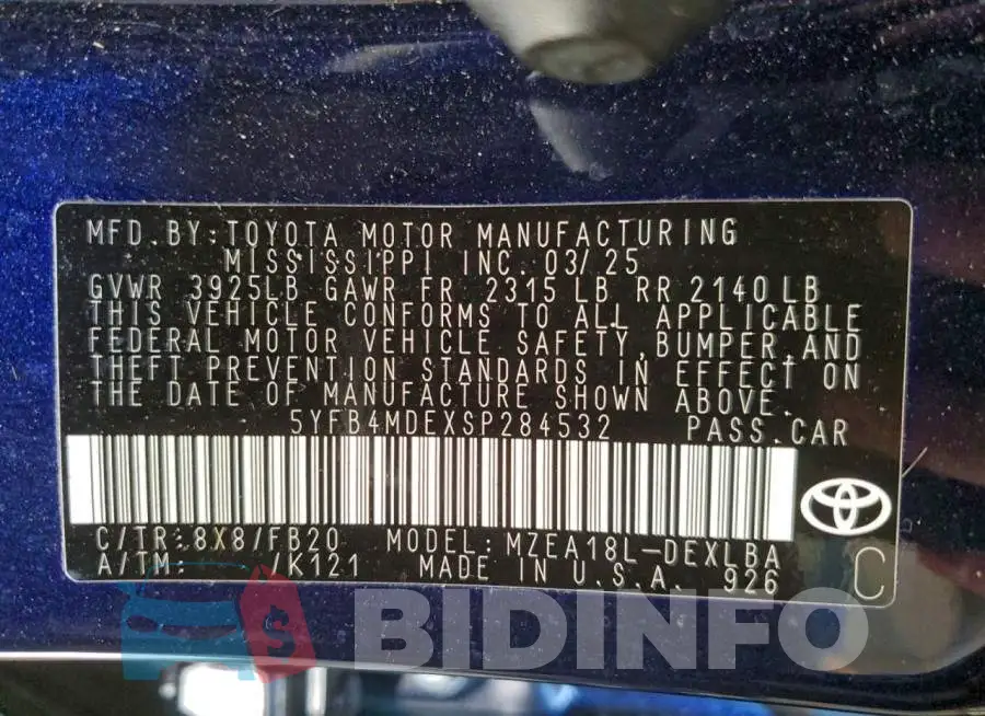 5YFB4MDEXSP284532 Photo# 12