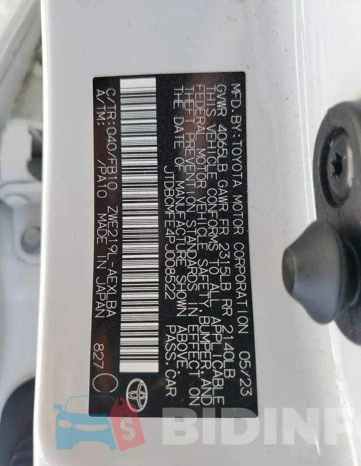 JTDBCMFE4PJ008522 Photo# 12