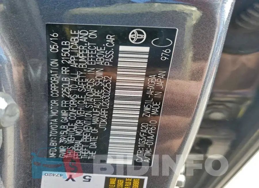JTDKARFU2G3022532 Photo# 12