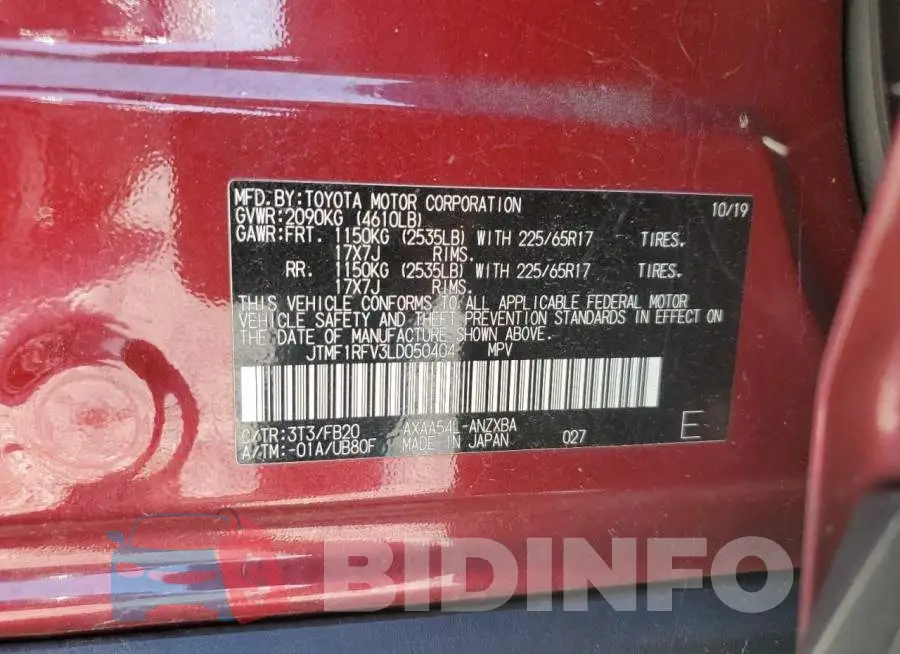 JTMF1RFV3LD050404 Photo# 14