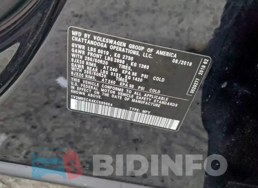 1V2MR2CA4KC599654 Photo# 13