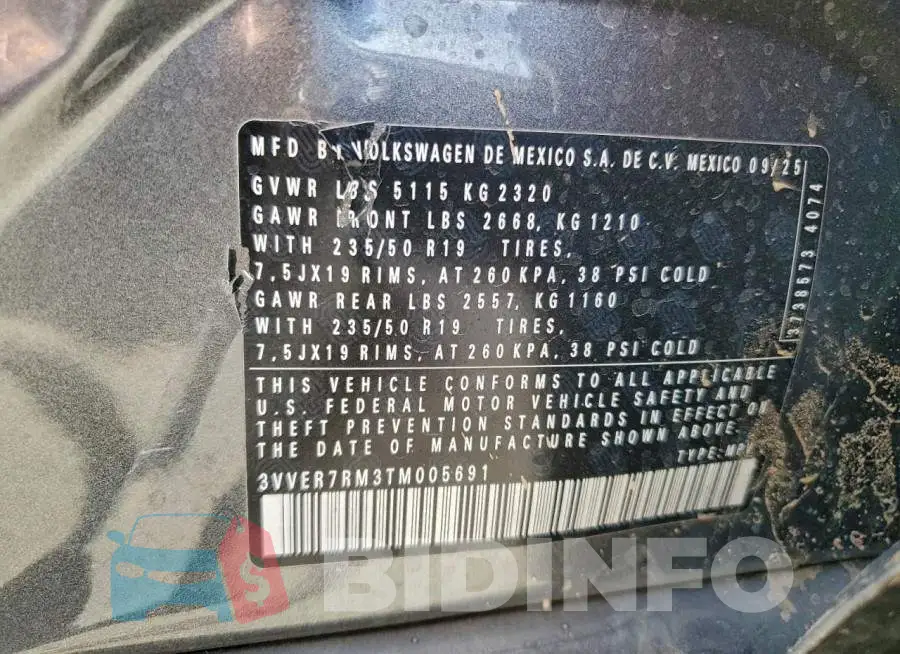 3VVER7RM3TM005691 Photo# 13