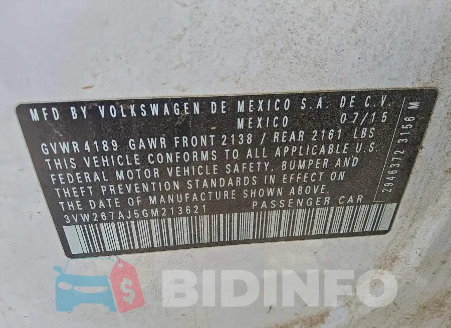 3VW267AJ5GM213621 Photo# 12