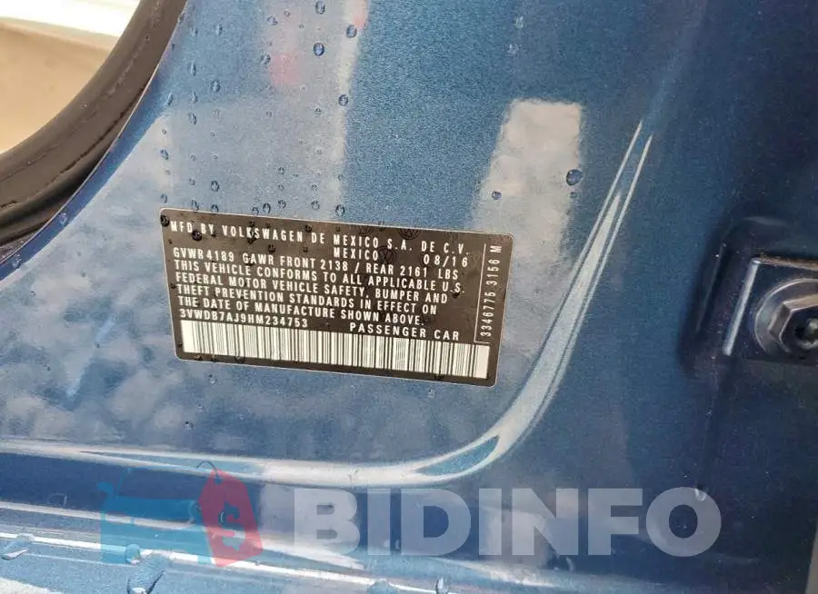 3VWDB7AJ9HM234753 Photo# 12