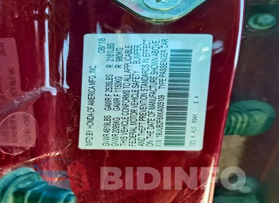 19UUB2F6XKA005109 Photo# 12