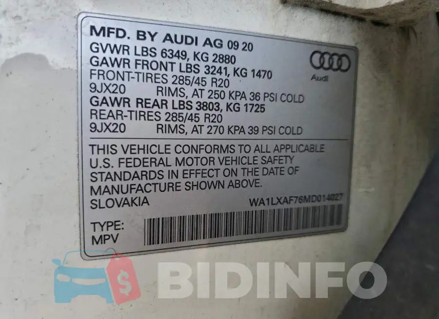 WA1LXAF76MD014027 Photo# 13