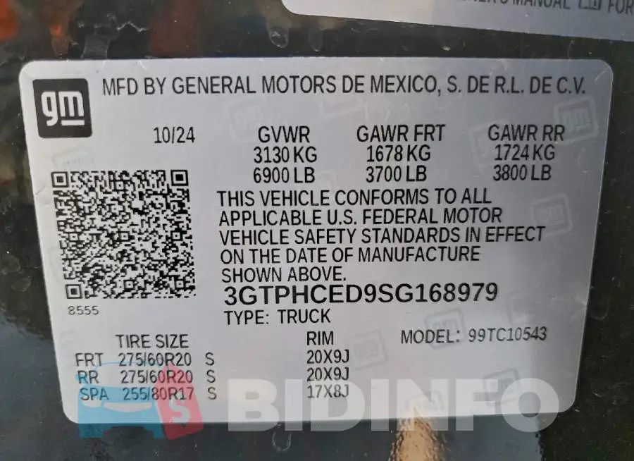 3GTPHCED9SG168979 Photo# 12