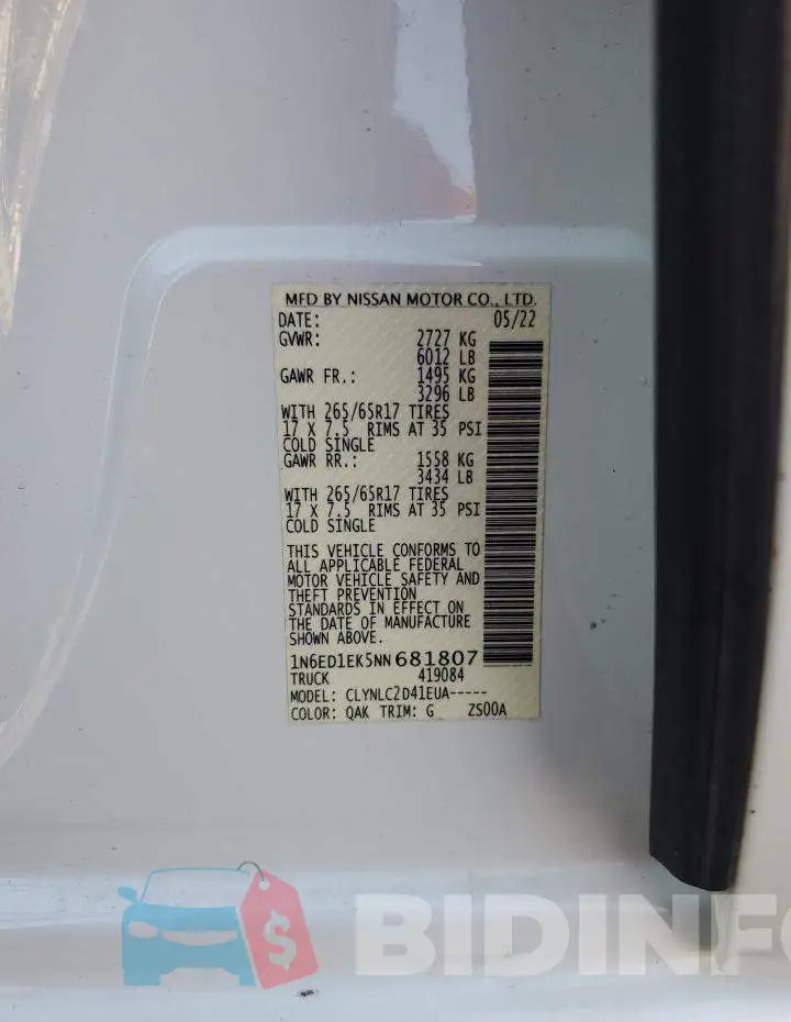 1N6ED1EK5NN681807 Photo# 12