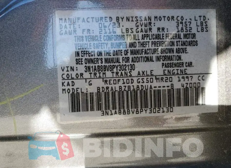 3N1AB8BV8PY302130 Photo# 13