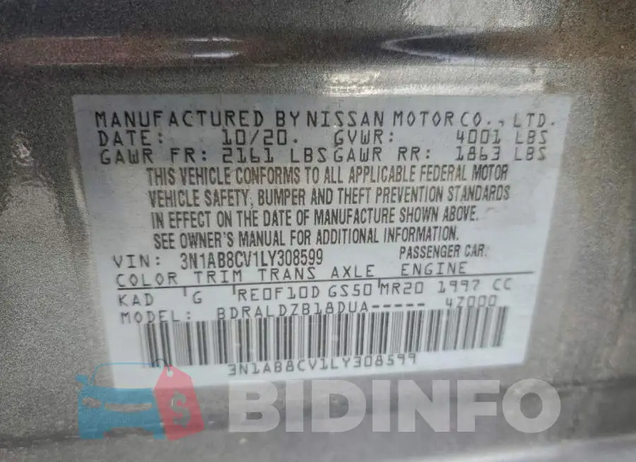 3N1AB8CV1LY308599 Photo# 13
