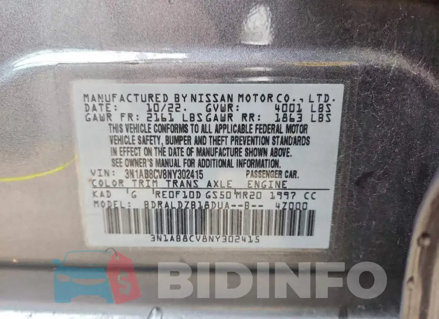 3N1AB8CV8NY302415 Photo# 12