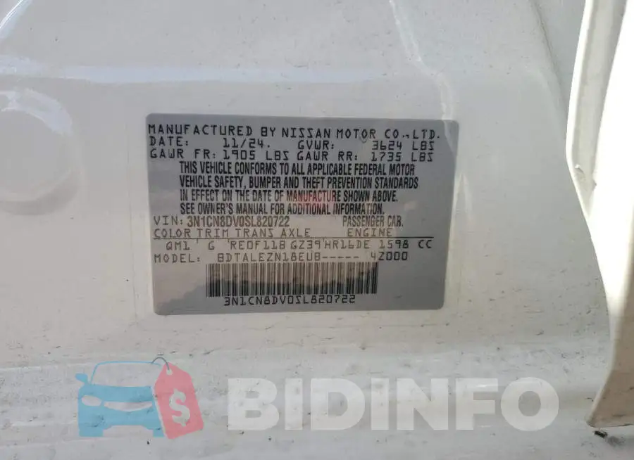 3N1CN8DV0SL820722 Photo# 12