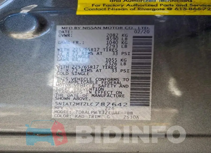 5N1AT2MT2LC787642 Photo# 14