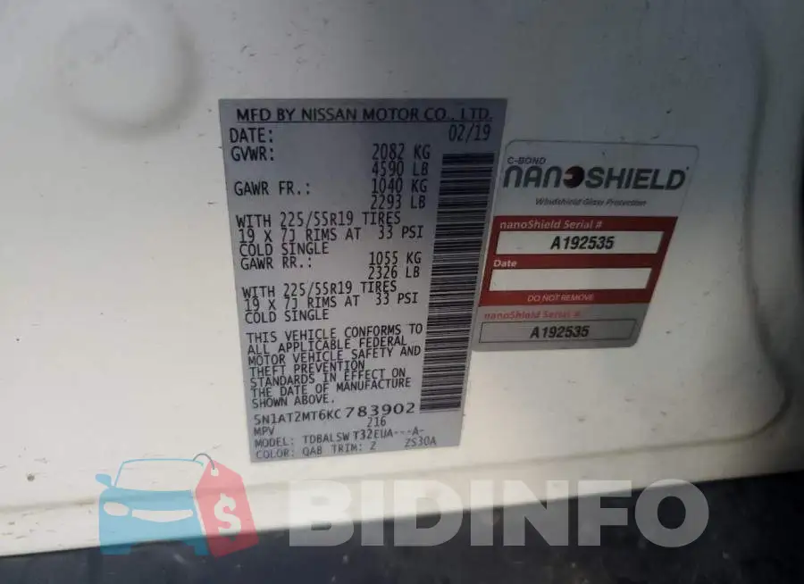 5N1AT2MT6KC783902 Photo# 13